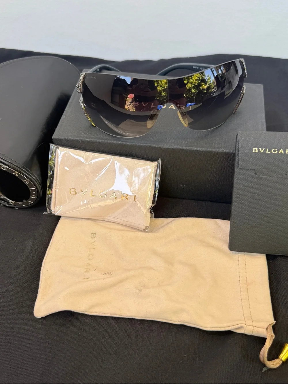 Bvlgari VINTAGE Sunglasses BV6038B Full Pkg 103/8G Lens Grey Gradient, Graduated